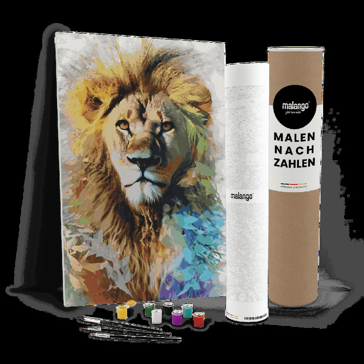 Malen nach Zahlen Leinwandbild - Löwe Lion - WA447444