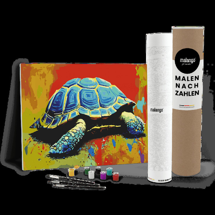 Malen nach Zahlen Leinwandbild - Schildkröte Schaqueline - WA447054