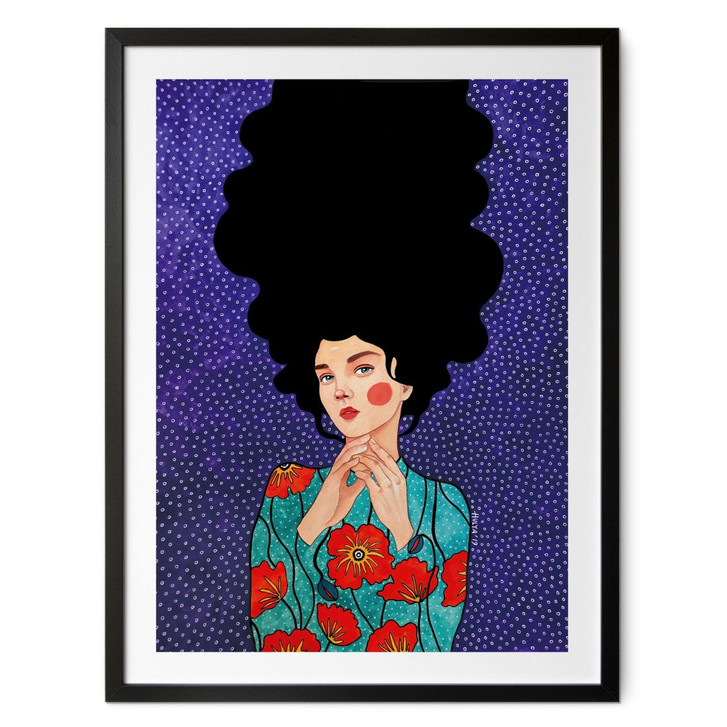 Poster Frau im Mohnblumenkleid - Hülya - WA498487