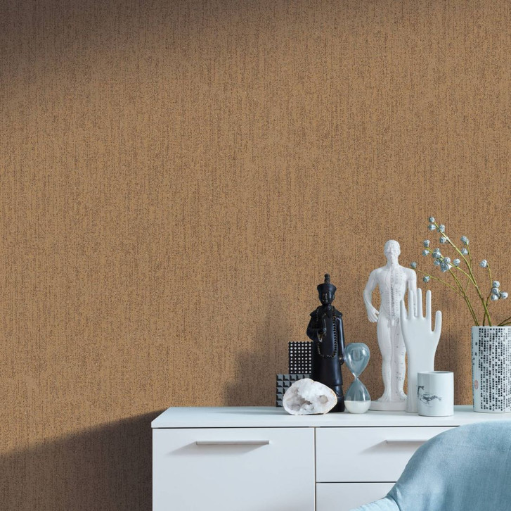Tapete SCHÖNER-WOHNEN Vliestapete, Unitapete braun, gold - WA444421