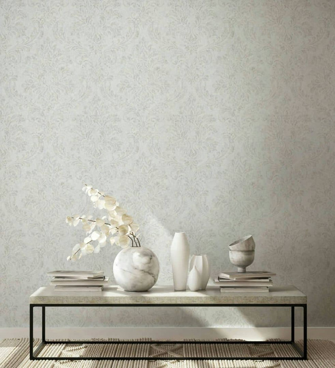 Vliestapete Weiss Beige Ornamental für Wohnzimmer Schlafzimmer Büro marburg Tapete - WA445183