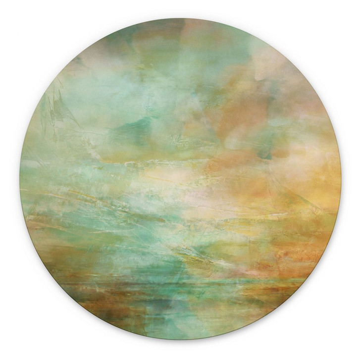 Wandbild Türkisgoldenes Licht am Meer - Schmucker - Alu-Dibond Rund - WA506256