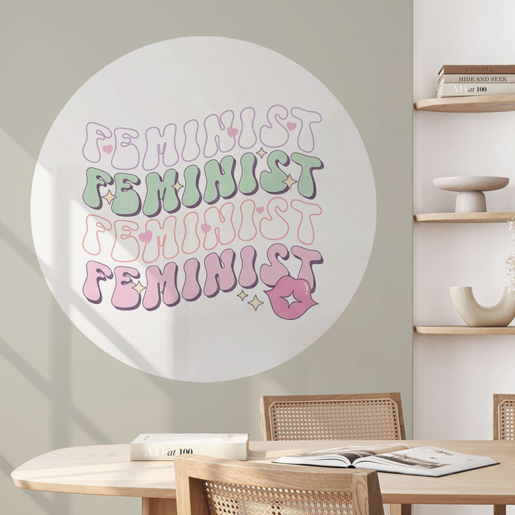 Wandtattoo Feminist Kussmund Pop Art - Rund - WA501168