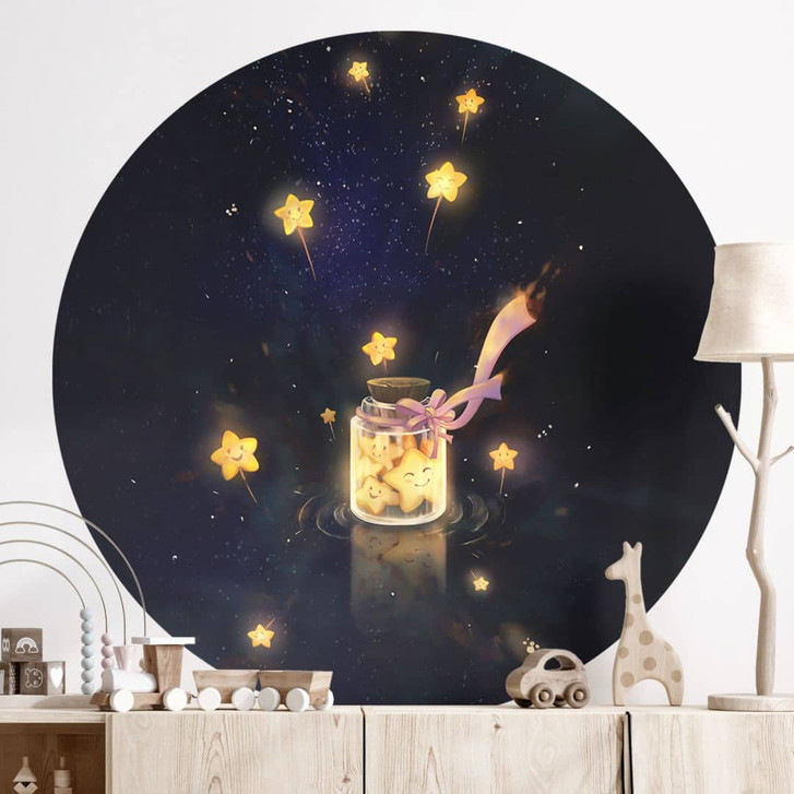 Wandtattoo Sternenfänger: Ein Glas voller Wünsche - Thai - Rund - WA429790