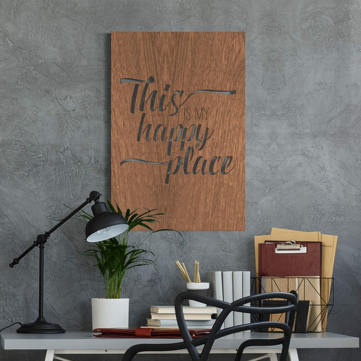 Dekobild Mahagoni - This is my happy place - WA290886