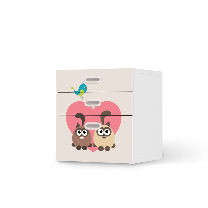 Folie IKEA Stuva / Fritids Kommode - 3 Schubladen - Cats Heart - CR105857