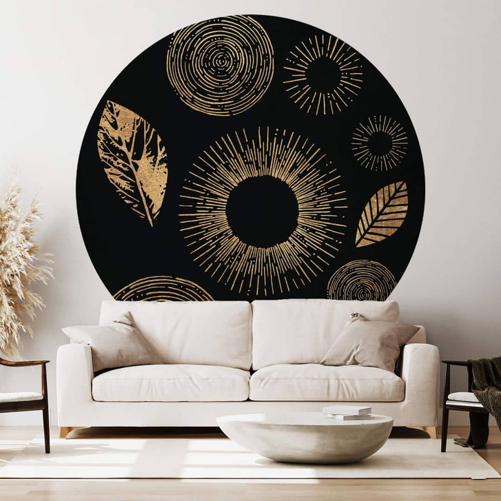 Fototapete Kubistika - Schimmer in der Dunkelheit - Rund - Selbstklebend/Vlies - WA326164