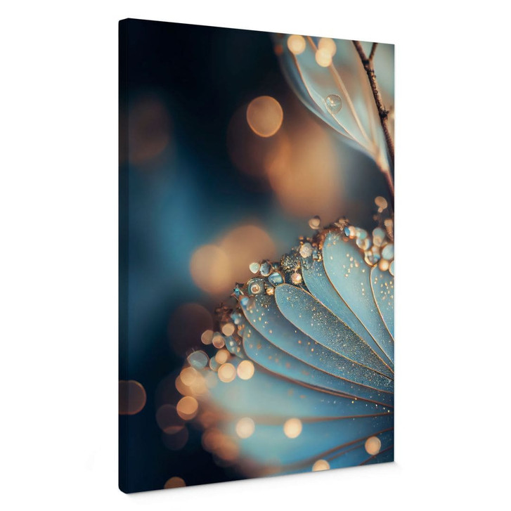 Leinwandbild Blaue Blüte mit Tautropfen - Treechild - WA496728