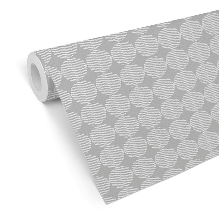 Mustertapete - abstrakte Kreise 02 - schwarzweiss - WA236649