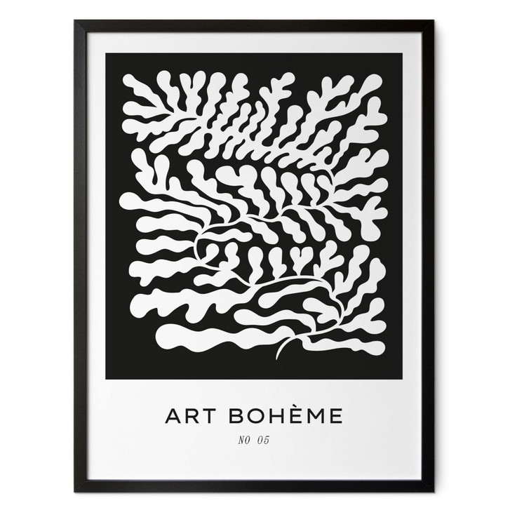 Poster Blattwerk in Schwarz-Weiss - Treechild - WA483754