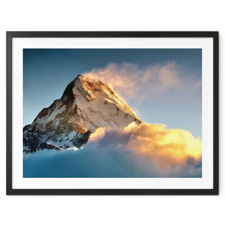 Poster Sonnenaufgang über dem schneebedeckten Berg - Annapurna Himal - WA433302