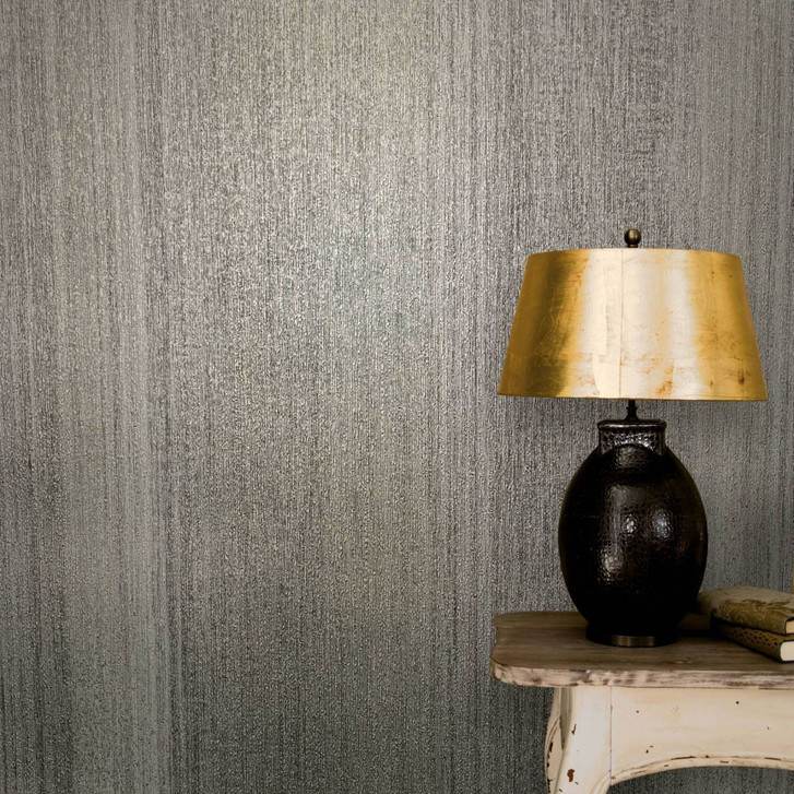 Vliestapete mit Streifen und Linien grau, gold Struktur - WA450284