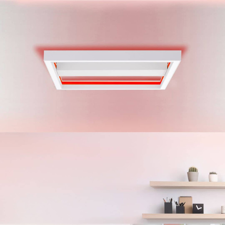 Wand- und Deckenleuchte Janis, weiss, 50 x 50 cm, Deckenlampe, dimmbar - WA438701