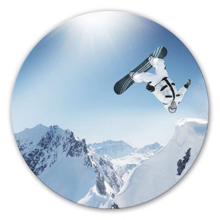 Glasbild Snowboarder - rund - WA127685