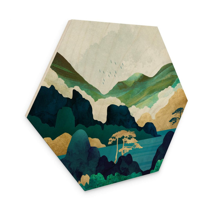 Hexagon Holzbild SpaceFrog Designs - In den Bergen - WA354577