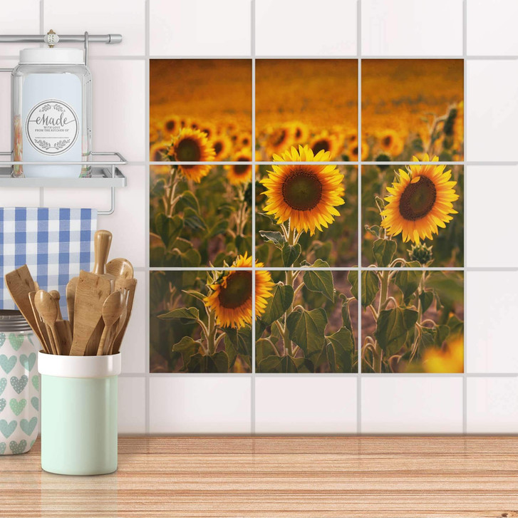 Klebefliesen - Sunflowers - 9er Set - CR108134