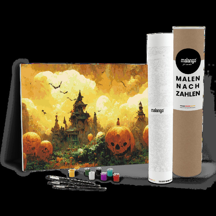 Malen nach Zahlen Leinwandbild - Halloween Stadt - WA446992