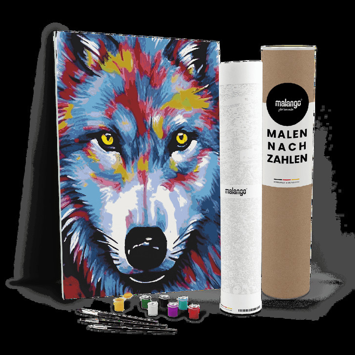 Malen nach Zahlen Leinwandbild - Wolf Woody - WA447756