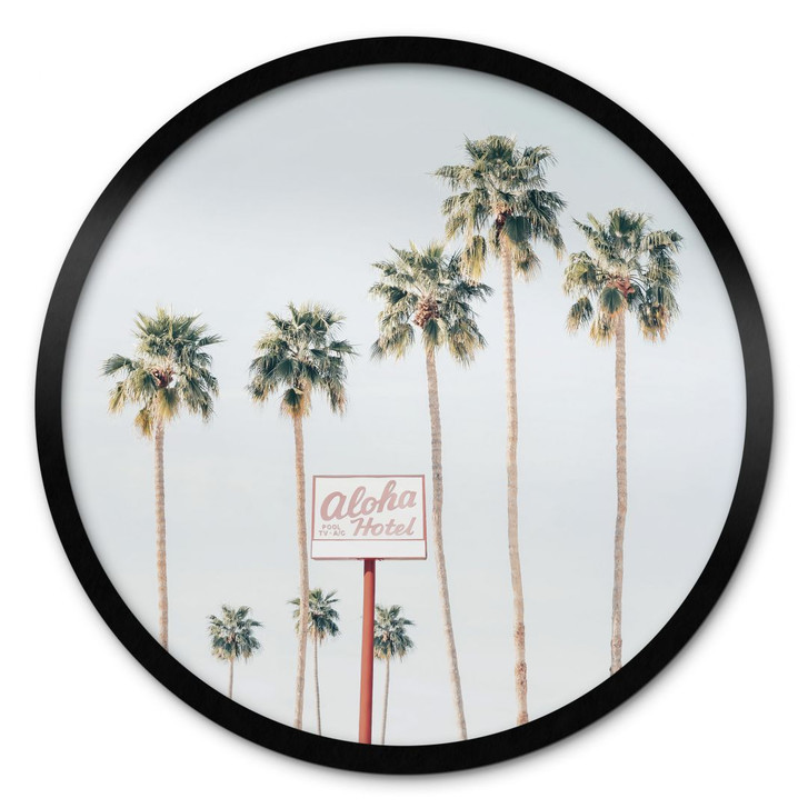 Poster Palmen am Hotel Aloha - Sisi & Seb - Rund - WA428354
