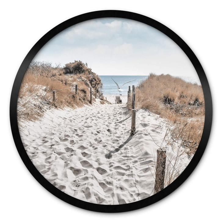Poster Strandaufgang Dünen - Rund - WA380514