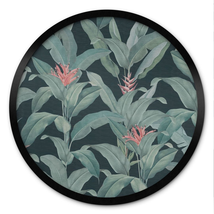 Poster Urban Jungle Tropenblätter Grün - Bloomery Decor - Rund - WA498415