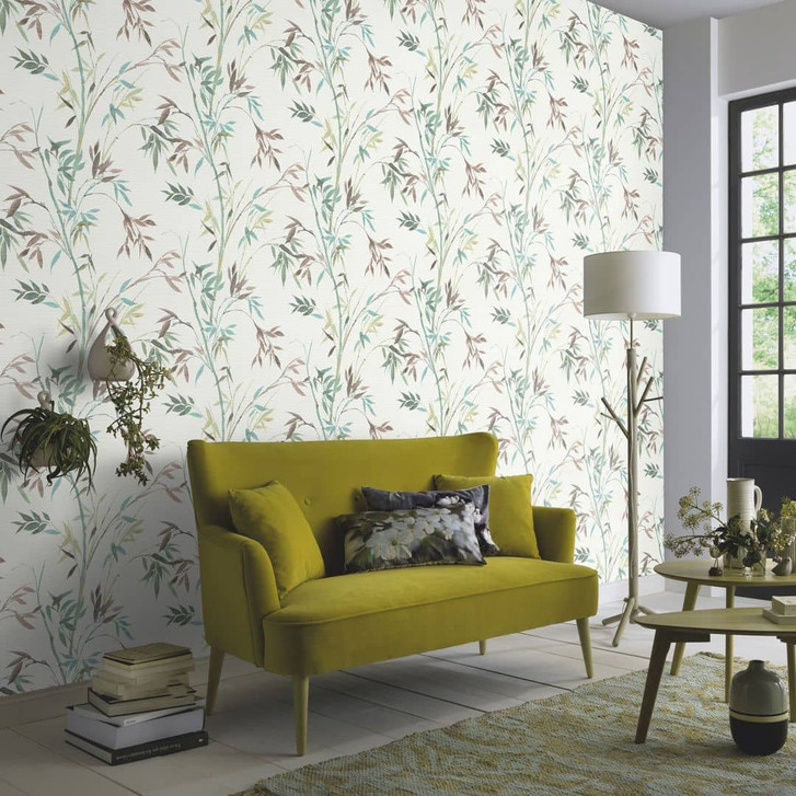 Rankentapete, Bambusmustertapete, Vliestapete Erismann Martinique grün - WA397719