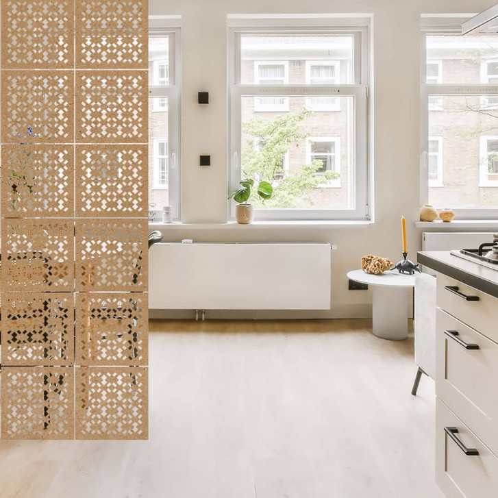 Raumteiler Geometrisches Muster - MDF Natur - WA405910