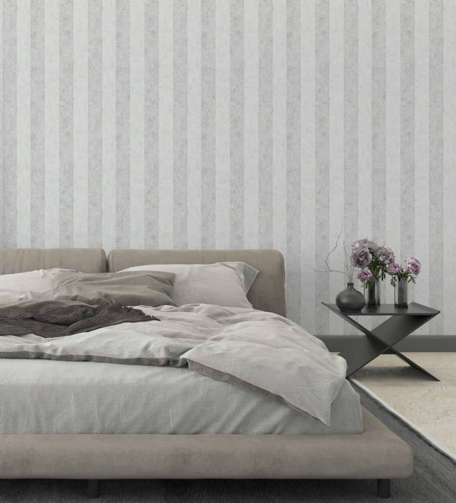 Vliestapete Grau Streifen für Wohnzimmer Schlafzimmer Küche marburg Tapete - WA450604