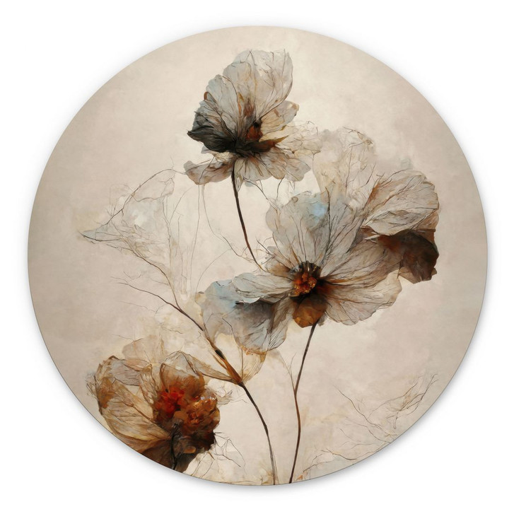 Wandbild Trockenblumen - Eleganz der Vergänglichkeit - Treechild - Alu-Dibond Rund - WA449557