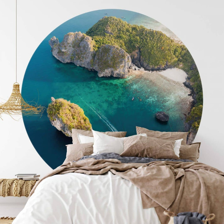 Fototapete Colombo - Land in Sicht - Rund - Selbstklebend/Vlies - WA320234