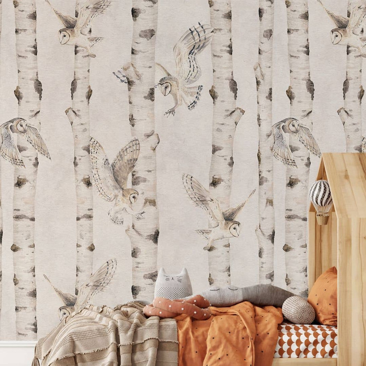 Fototapete Eulen im Birkenwald - Kikki Belle - WA432002