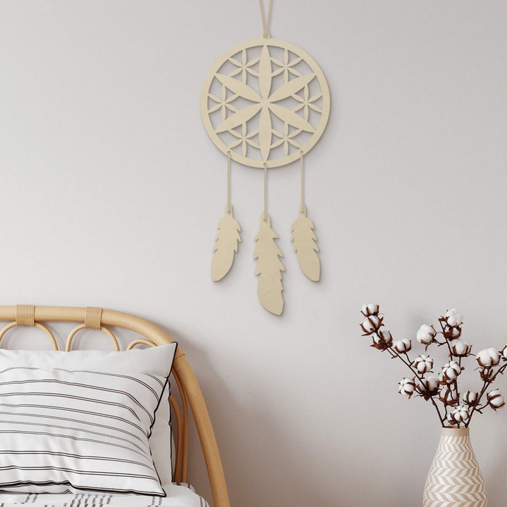 Holzdeko Pappel - Traumfänger Blume (4-teilig) - WA333461