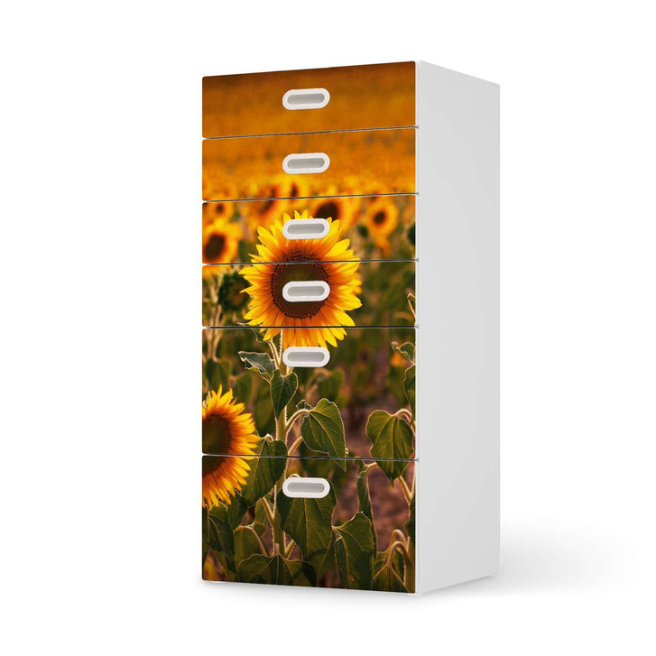 Klebefolie IKEA Stuva / Fritids Kommode - 6 Schubladen - Sunflowers - CR110243