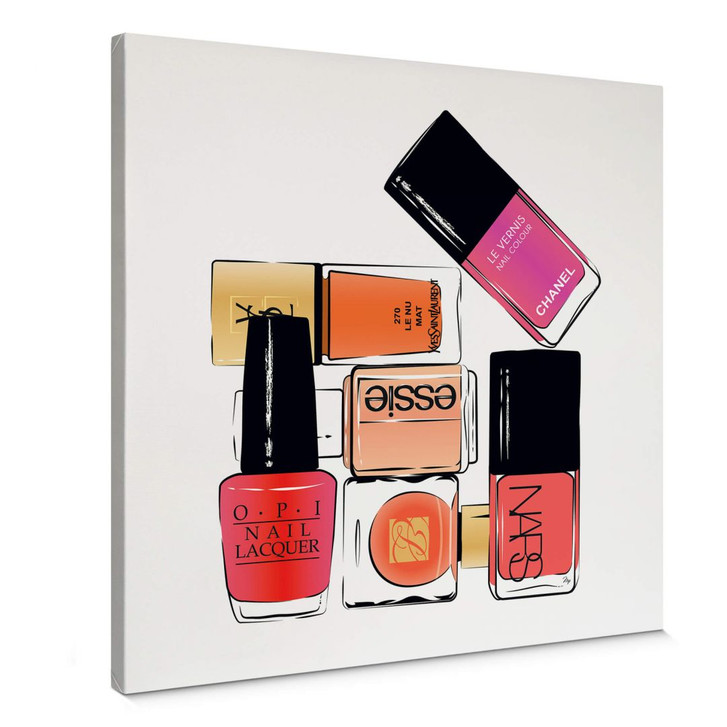 Leinwandbild Martina - Nagellacke in Pink - Quadratisch - WA402549