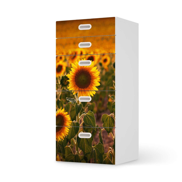 Möbel Klebefolie IKEA Stuva / Fritids Kommode - 5 Schubladen - Sunflowers - CR114025