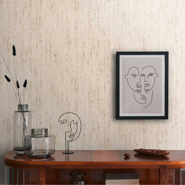 Strukturtapete in Holzoptik Beige - Vliestapete Natur-Look - Wandgestaltung - WA397010