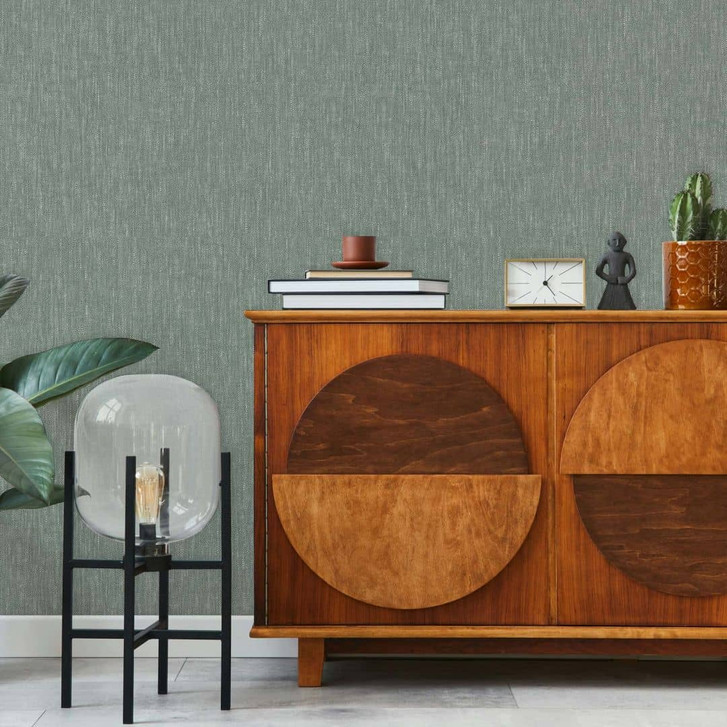 Vliestapete Texturiert, Linien Struktur Modern in Grün - WA473155