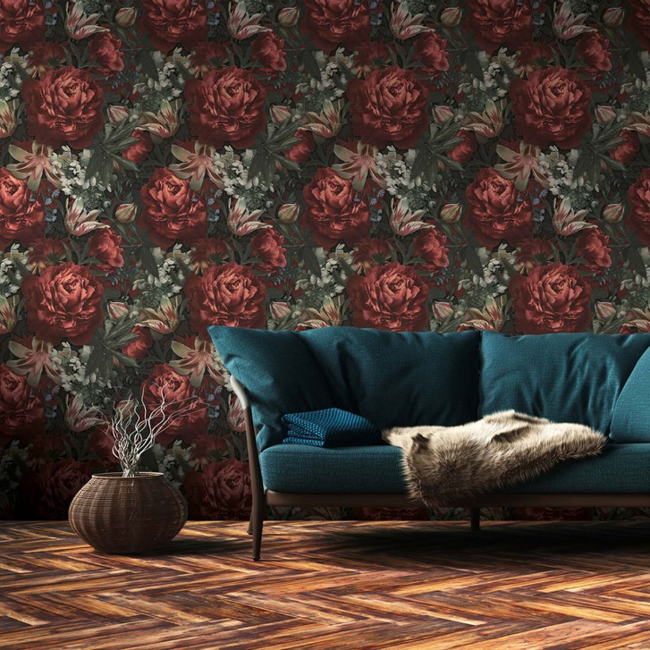 A.S. Création Blumentapete PintWalls Vliestapete Rot, Grün - WA351341