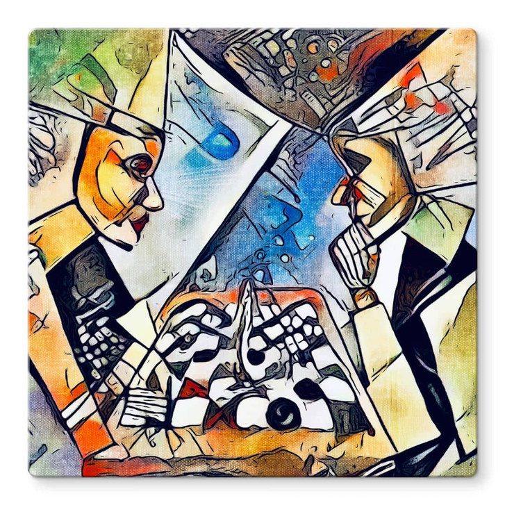Glasbild Zamart - Zwei Schachspieler - Quadratisch - WA332385