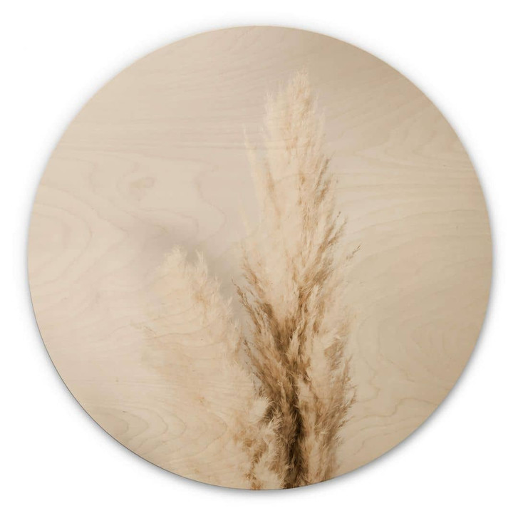 Holzbild 1X Studio - Gebundenes Pampasgras - Rund - WA321058
