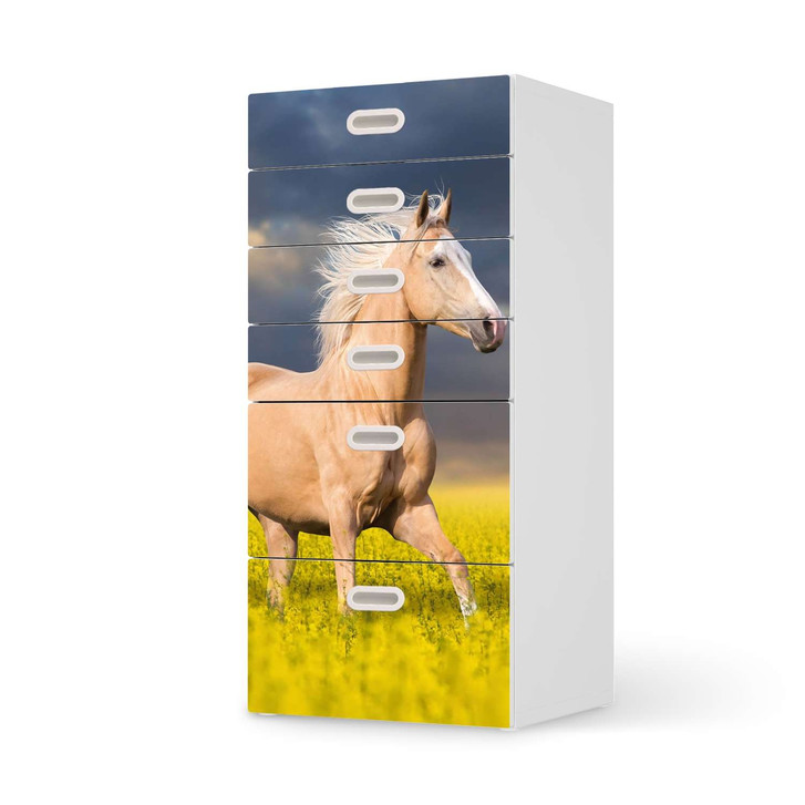 Klebefolie IKEA Stuva / Fritids Kommode - 6 Schubladen - Wildpferd - CR110260