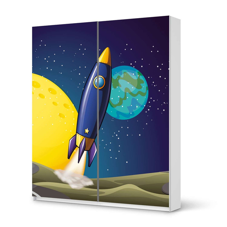 Möbelfolie IKEA Pax Schrank 236cm Höhe - Schiebetür - Space Rocket - CR117017