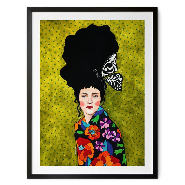 Poster Frau mit Schmetterling im Haar - Hülya - WA498564