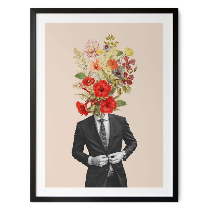 Poster Mann im Anzug mit Wildblumen - Frida Floral Studio - WA428438