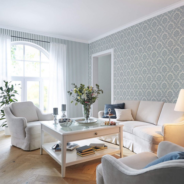 Rasch Vliestapete, Mustertapete Trianon XIII eisblau - WA423434