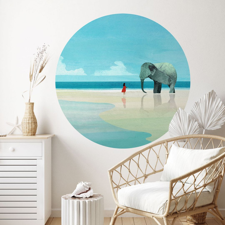 Wandtattoo Elephant Beach in Indien - Rivers - Rund - WA430033