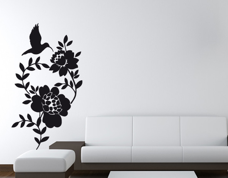 Wandtattoo Kolibri & Flowers - TD16332
