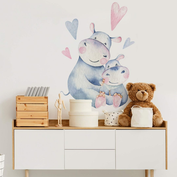 Wandtattoo Kvilis - Mutterliebe Flusspferd - WA298291