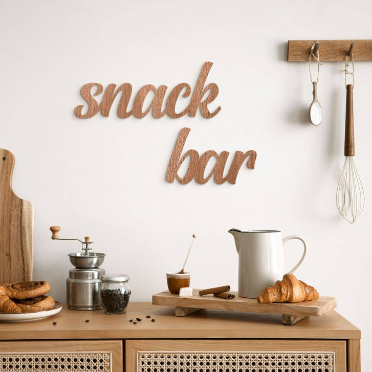 3D Holz Schriftzug für die Küche - Snack Bar - Mahagoni - WA402220