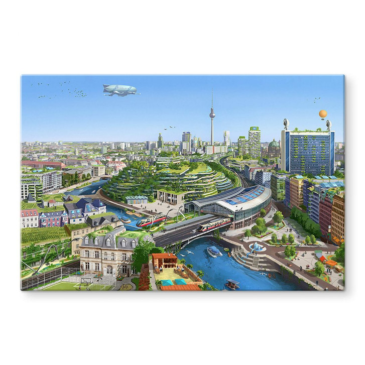 Glasbild aerroscape - Berlin Solarpunk - WA354312